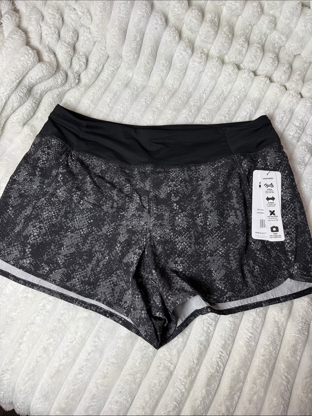 RBX Black & Gray Camo Athletic Shorts